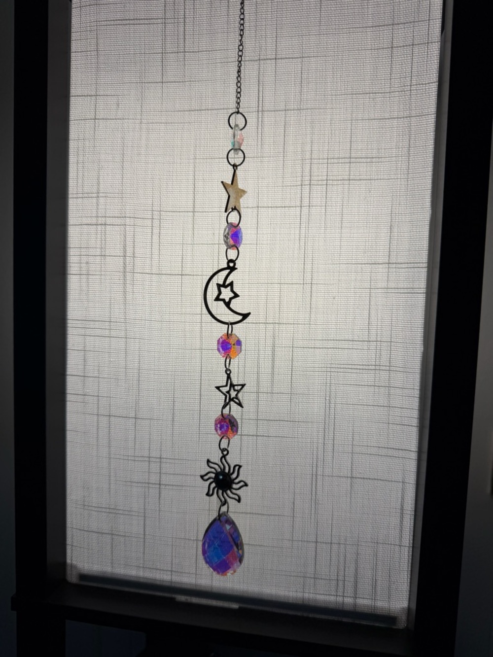 Crystal Moon & Sun Hanging Sun Catcher - Iridescent Prism